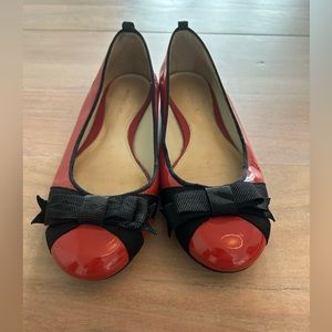 Antonio Melani Ballet flats red black with bow size 6